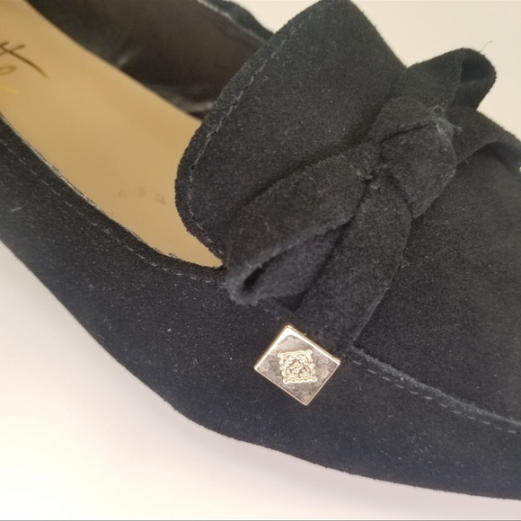 Nanette Lepore Frankie Suede Leather Pointed Toe Loafers - Picture 3 of 7